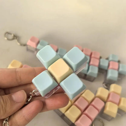 1/4/5/9 Keys Mechanical Keyboard Axis Tester Keychain Stress Relief Clicker Fidget Keyboard with LED Decompression Tools Gifts