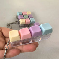 1/4/5/9 Keys Mechanical Keyboard Axis Tester Keychain Stress Relief Clicker Fidget Keyboard with LED Decompression Tools Gifts