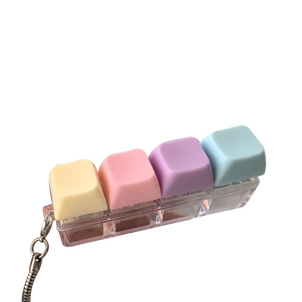 1/4/5/9 Keys Mechanical Keyboard Axis Tester Keychain Stress Relief Clicker Fidget Keyboard with LED Decompression Tools Gifts